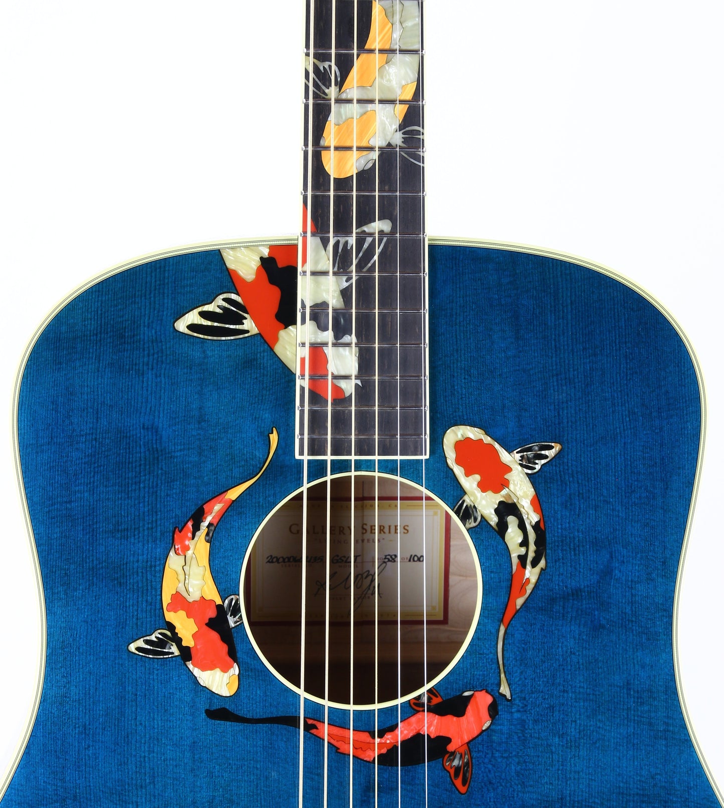 2000 TAYLOR SWIFT KOI Fish Living Jewels Aqua Blue GSLJ Dreadnought Acoustic Guitar Bearclaw Quilt - UNPLAYED!!!