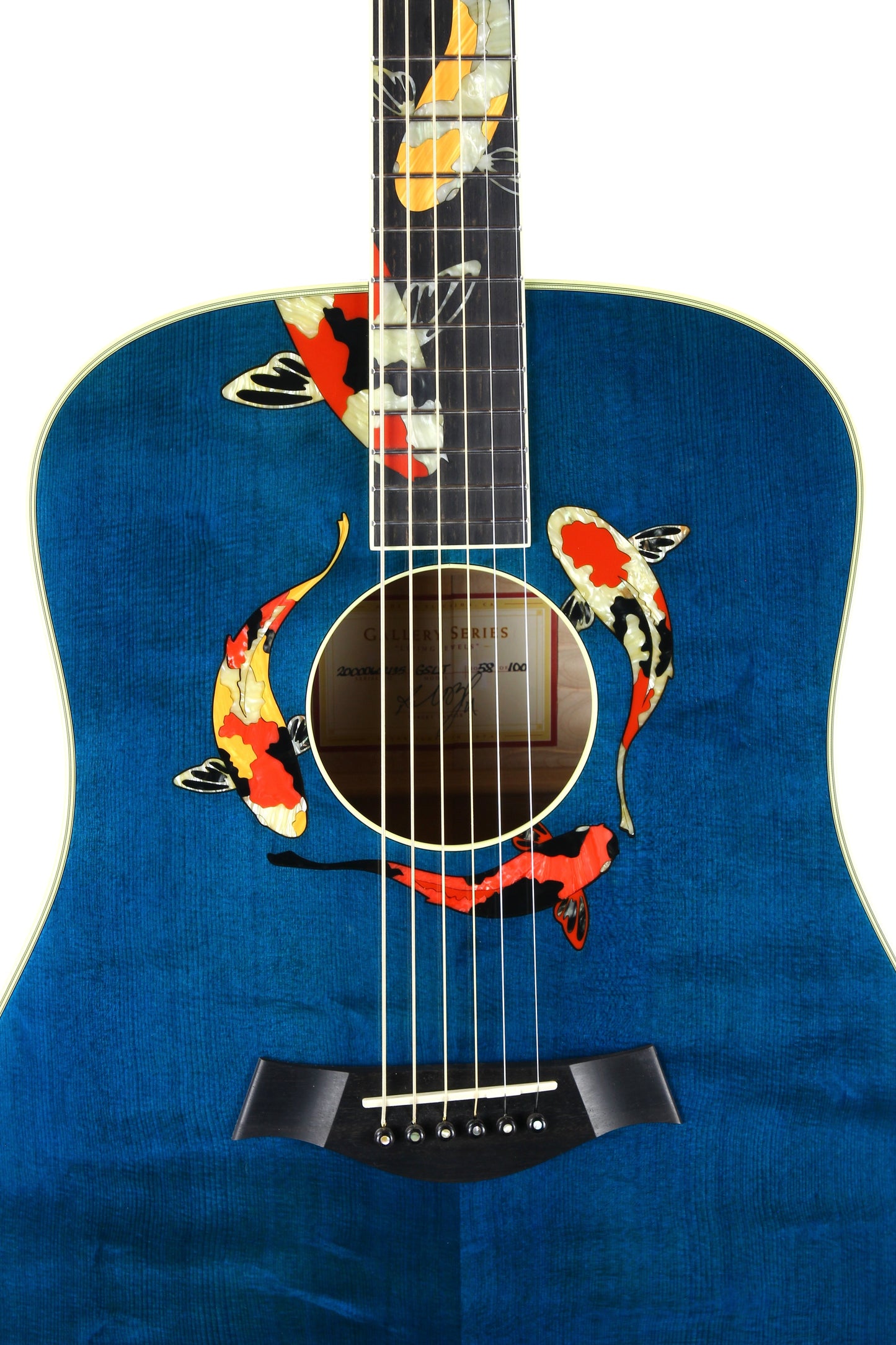 2000 TAYLOR SWIFT KOI Fish Living Jewels Aqua Blue GSLJ Dreadnought Acoustic Guitar Bearclaw Quilt - UNPLAYED!!!