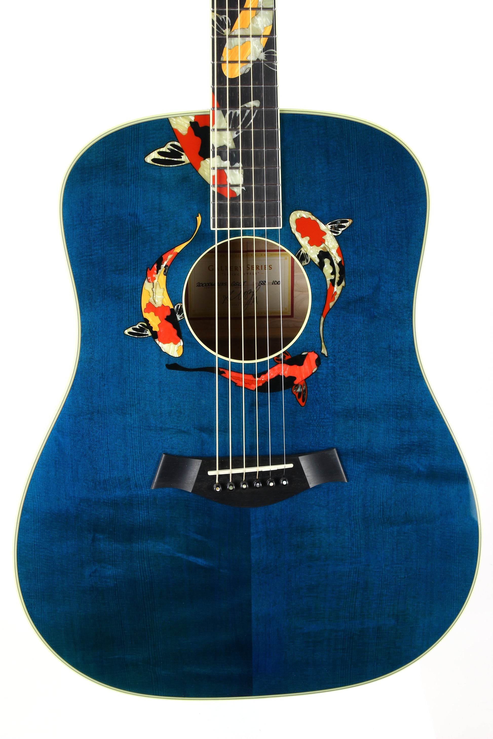 2000 TAYLOR SWIFT KOI Fish Living Jewels Aqua Blue GSLJ Dreadnought Acoustic Guitar Bearclaw Quilt - UNPLAYED!!!
