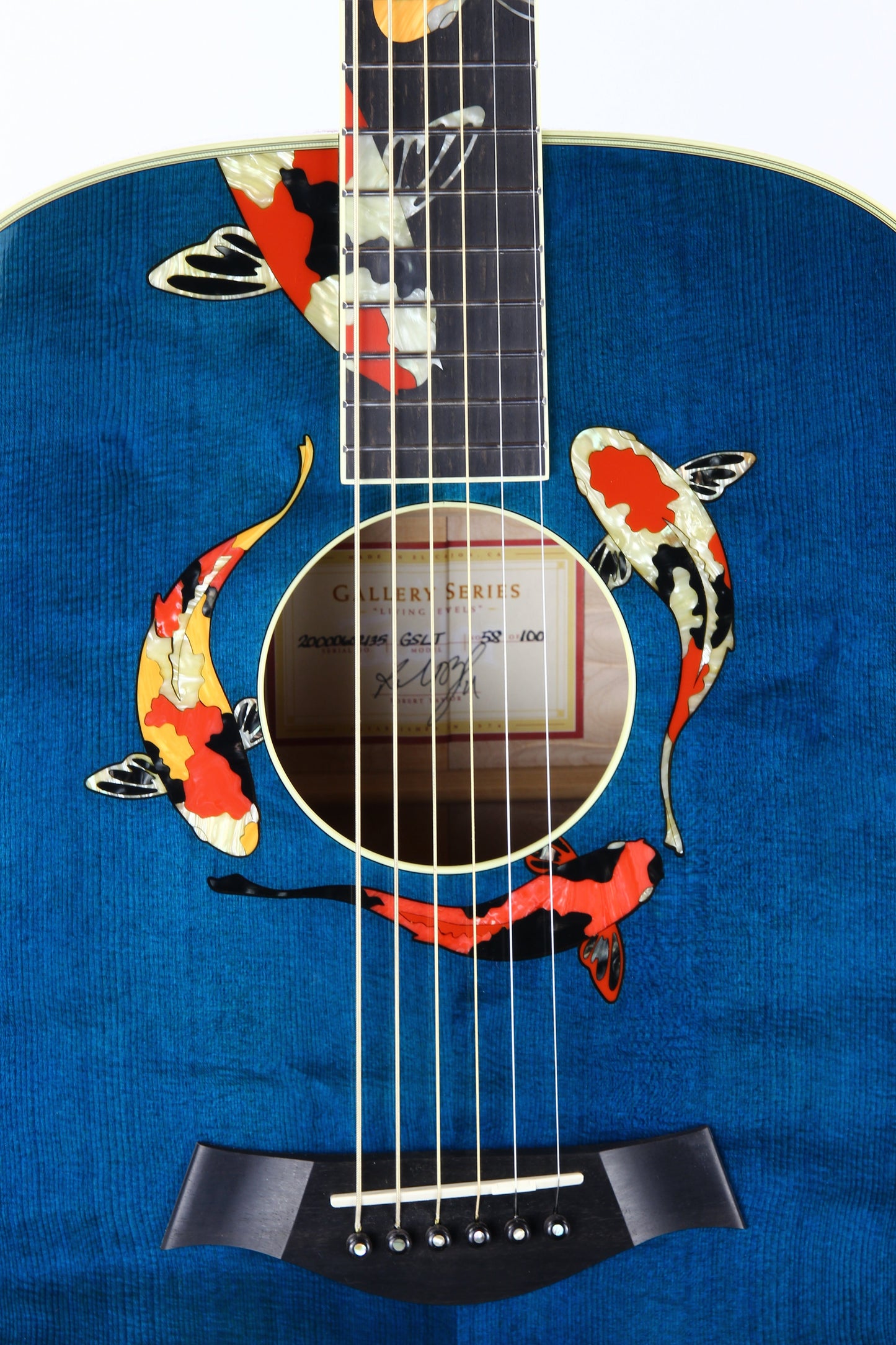 2000 TAYLOR SWIFT KOI Fish Living Jewels Aqua Blue GSLJ Dreadnought Acoustic Guitar Bearclaw Quilt - UNPLAYED!!!