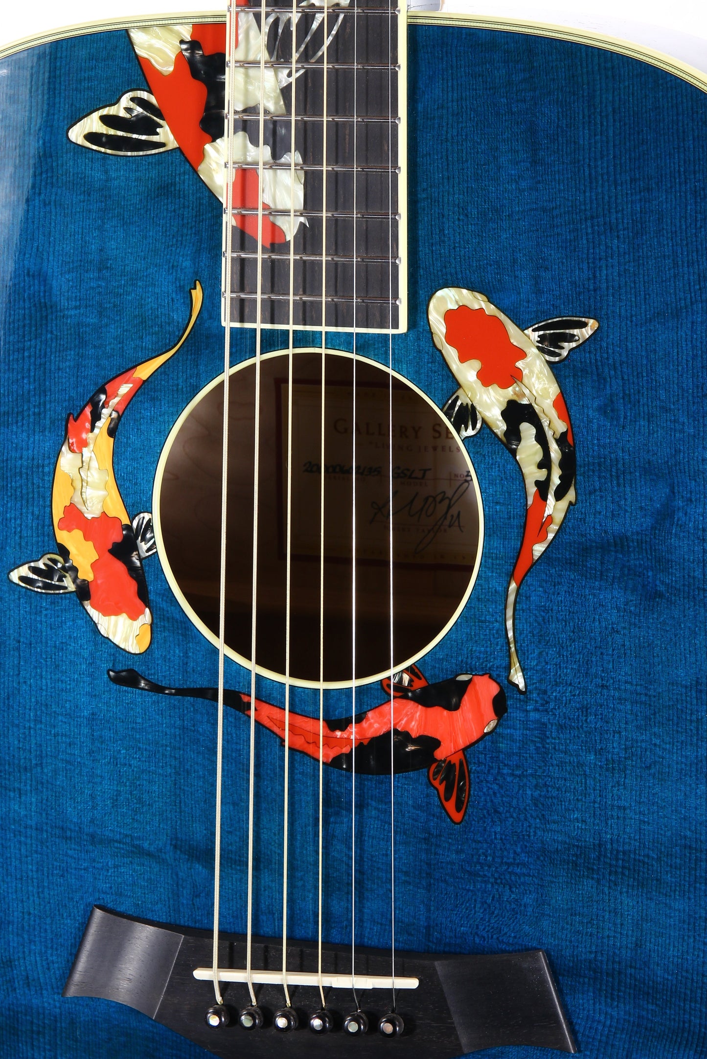2000 TAYLOR SWIFT KOI Fish Living Jewels Aqua Blue GSLJ Dreadnought Acoustic Guitar Bearclaw Quilt - UNPLAYED!!!
