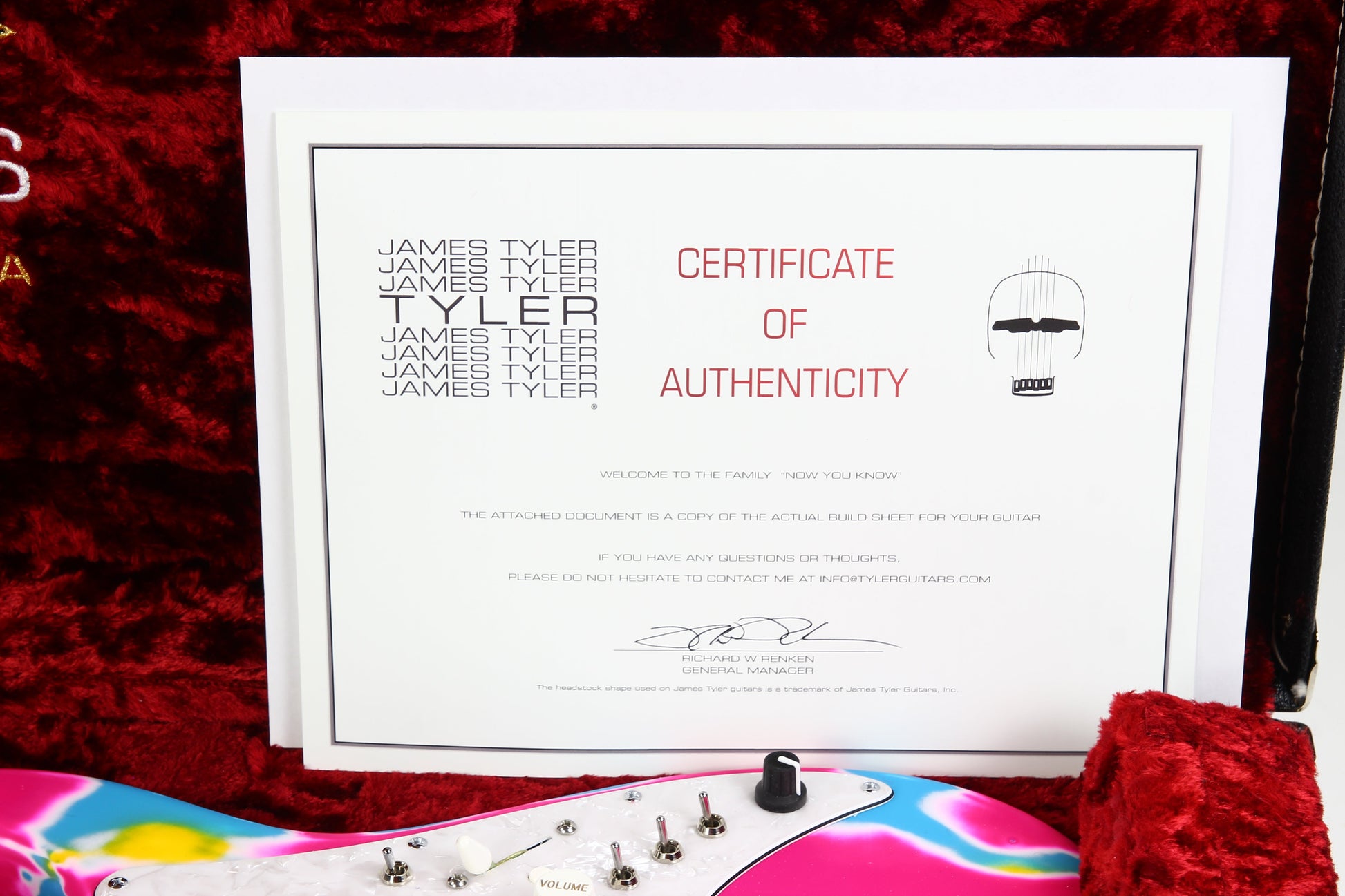2025 James Tyler USA Studio Elite Vice Vomit Shmear LA SWITCHES Matching Headstock