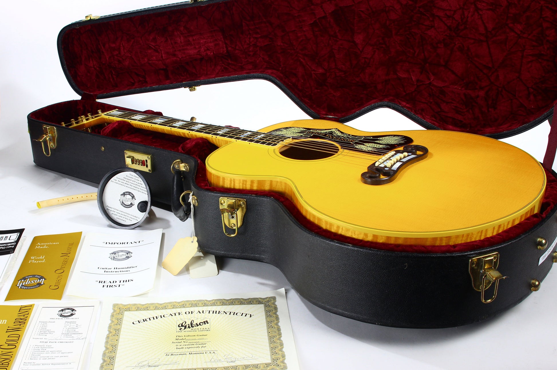 1998 Gibson REN FERGUSON Custom Shop Montana Gold SJ-200 -- J200, Signed COA, Jumbo Flat Top Acoustic