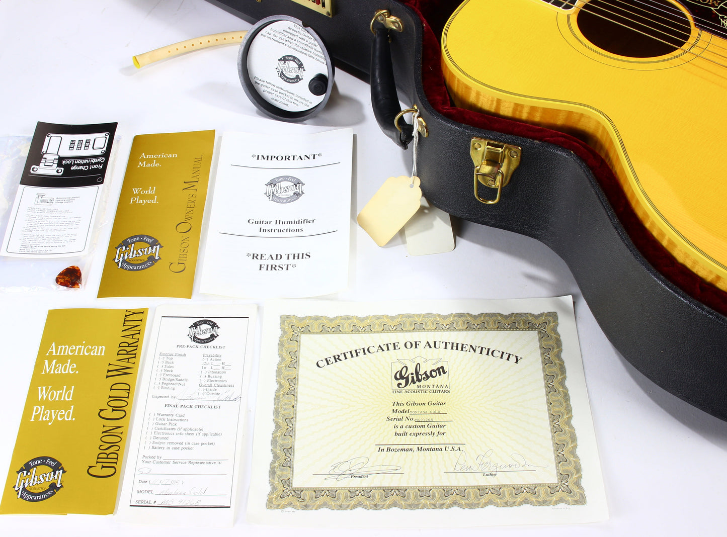 1998 Gibson REN FERGUSON Custom Shop Montana Gold SJ-200 -- J200, Signed COA, Jumbo Flat Top Acoustic