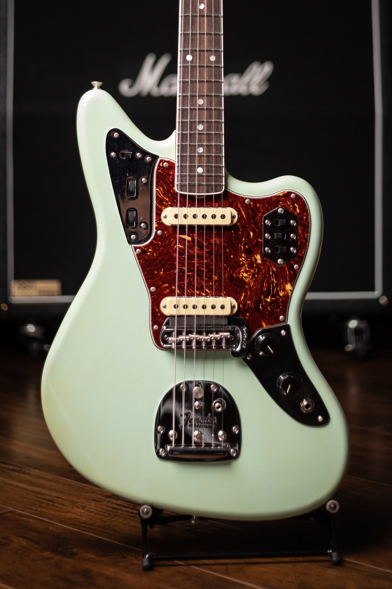 Used 2022 Fender Custom Shop '66 Jaguar Deluxe Closet Classic Electric Guitar - Aged Surf Green
