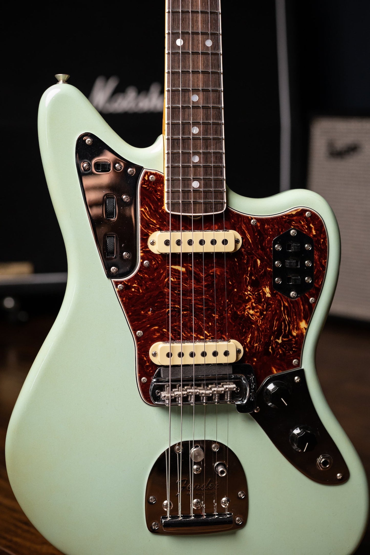Used 2022 Fender Custom Shop '66 Jaguar Deluxe Closet Classic Electric Guitar - Aged Surf Green