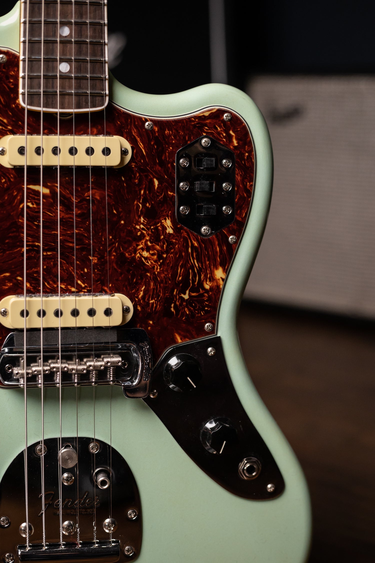 Used 2022 Fender Custom Shop '66 Jaguar Deluxe Closet Classic Electric Guitar - Aged Surf Green