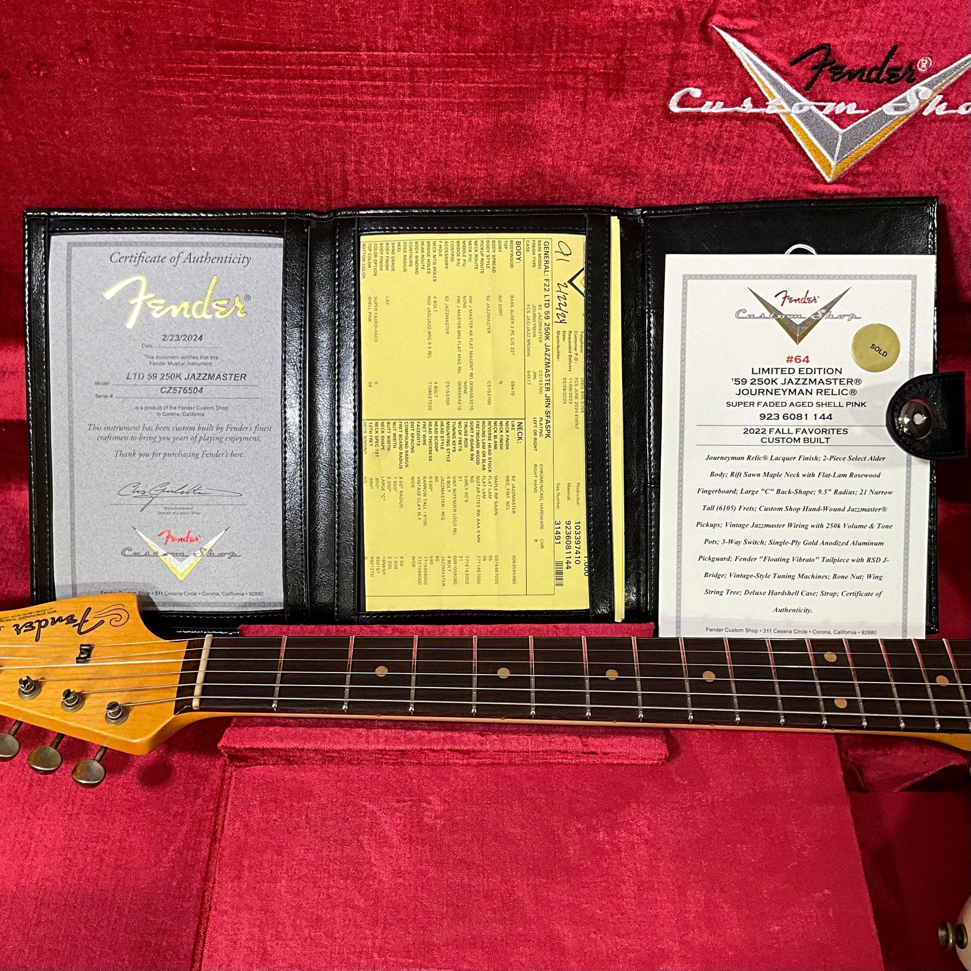 Fender Custom Shop LTD '59 250K Jazzmaster Journeyman Relic Electric Guitar - Super Faded Aged Shell Pink