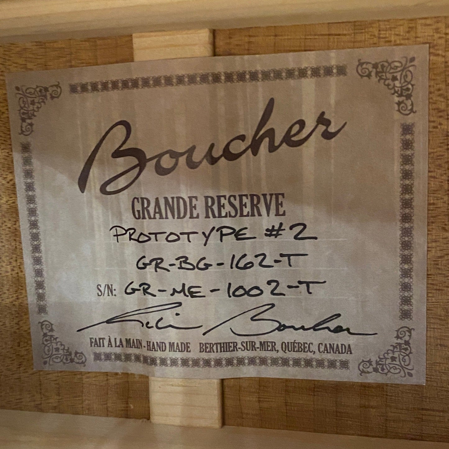 Boucher GR-BG-162-T Prototype #2 - Natural
