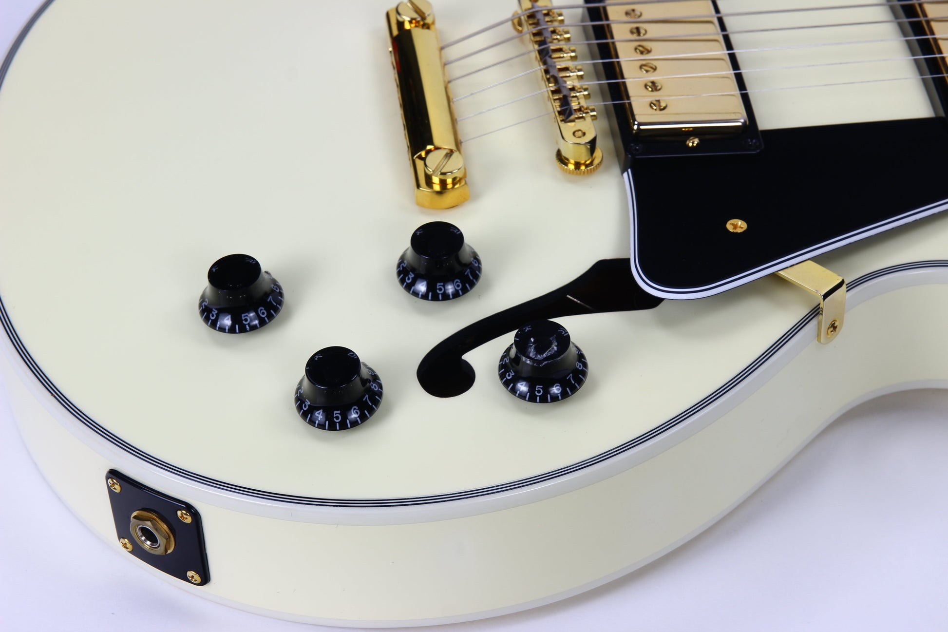 2017 Gibson Memphis Alex Lifeson Rush ES Les Paul Custom White Signature Model