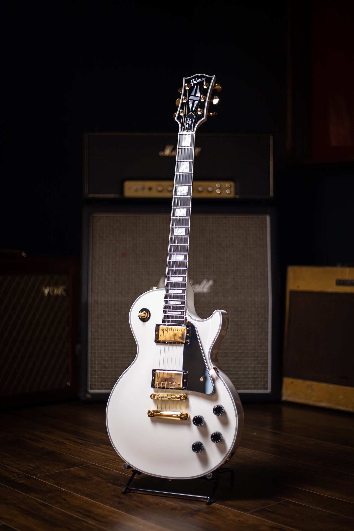 SCRATCH & DENT! Gibson Custom Shop Les Paul Custom Ebony Fingerboard Gloss Electric Guitar - Alpine White