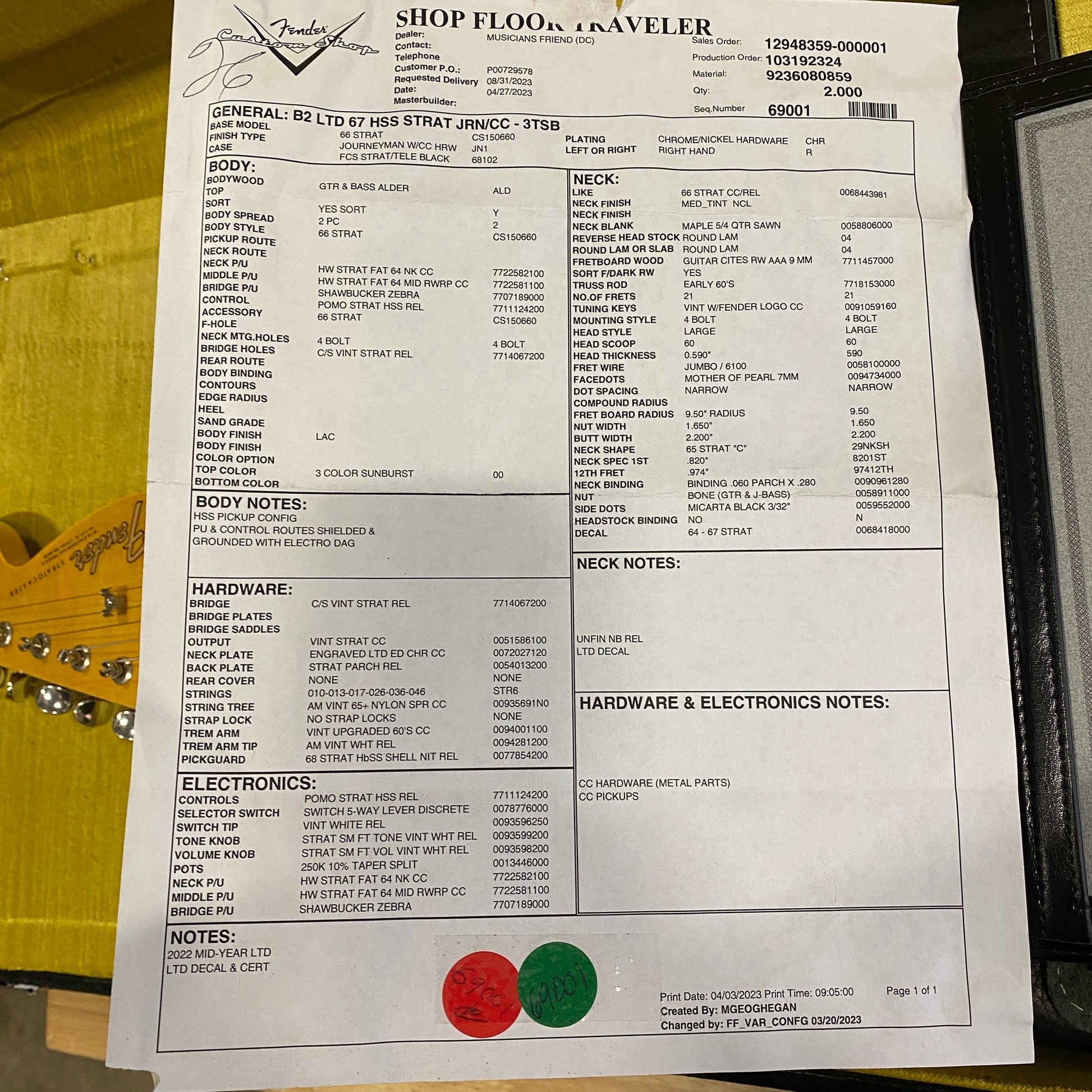 Fender Custom Shop Limited 1967 HSS Stratocaster Journeyman Relic - 3 Color Sunburst