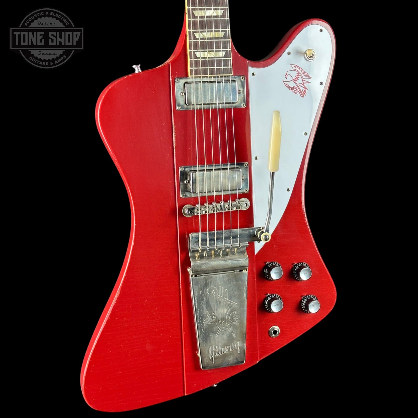Gibson Custom 1963 Firebird V w/ Maestro Vibrola Light Aged Cardinal Red w/case 407013