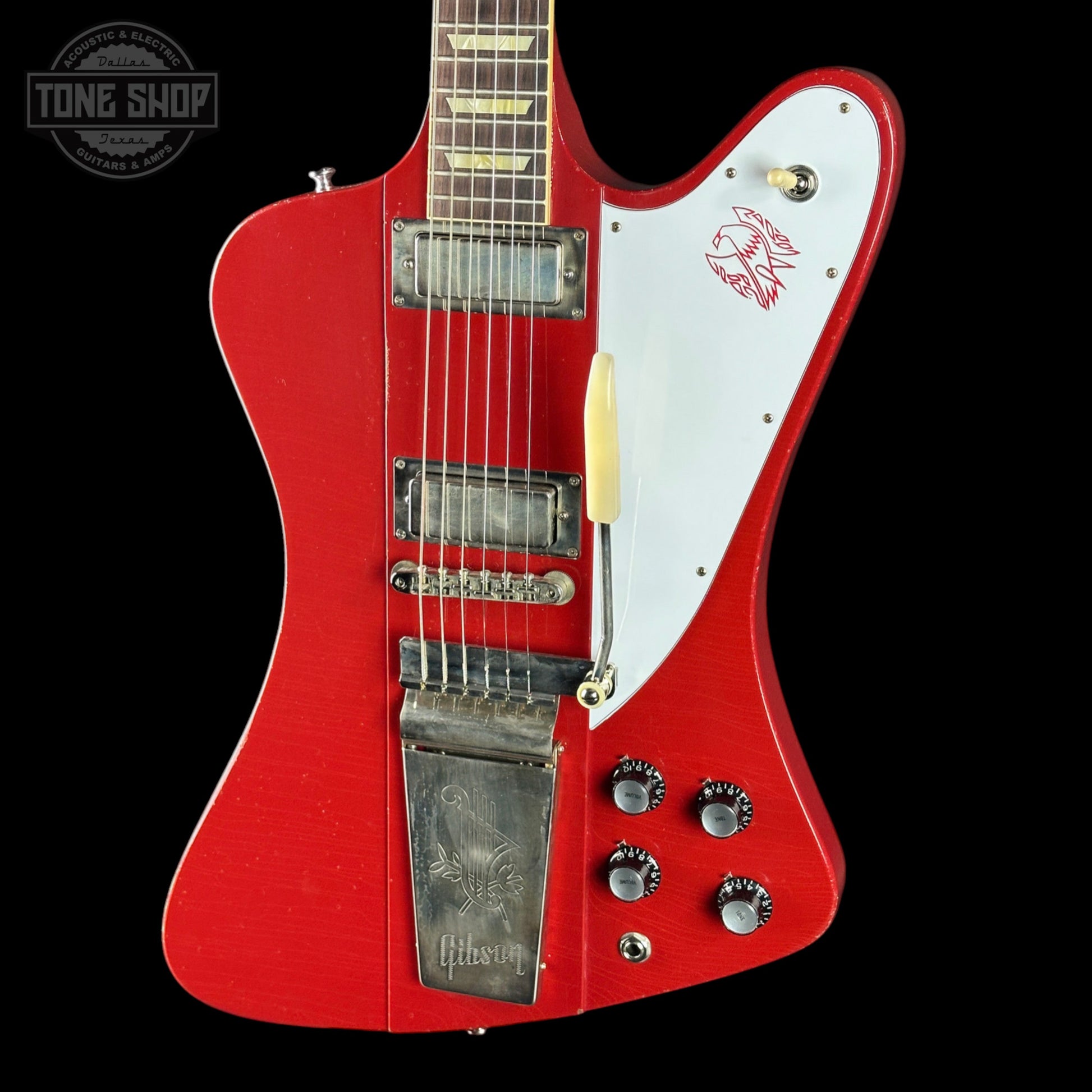Gibson Custom 1963 Firebird V w/ Maestro Vibrola Light Aged Cardinal Red w/case 407013