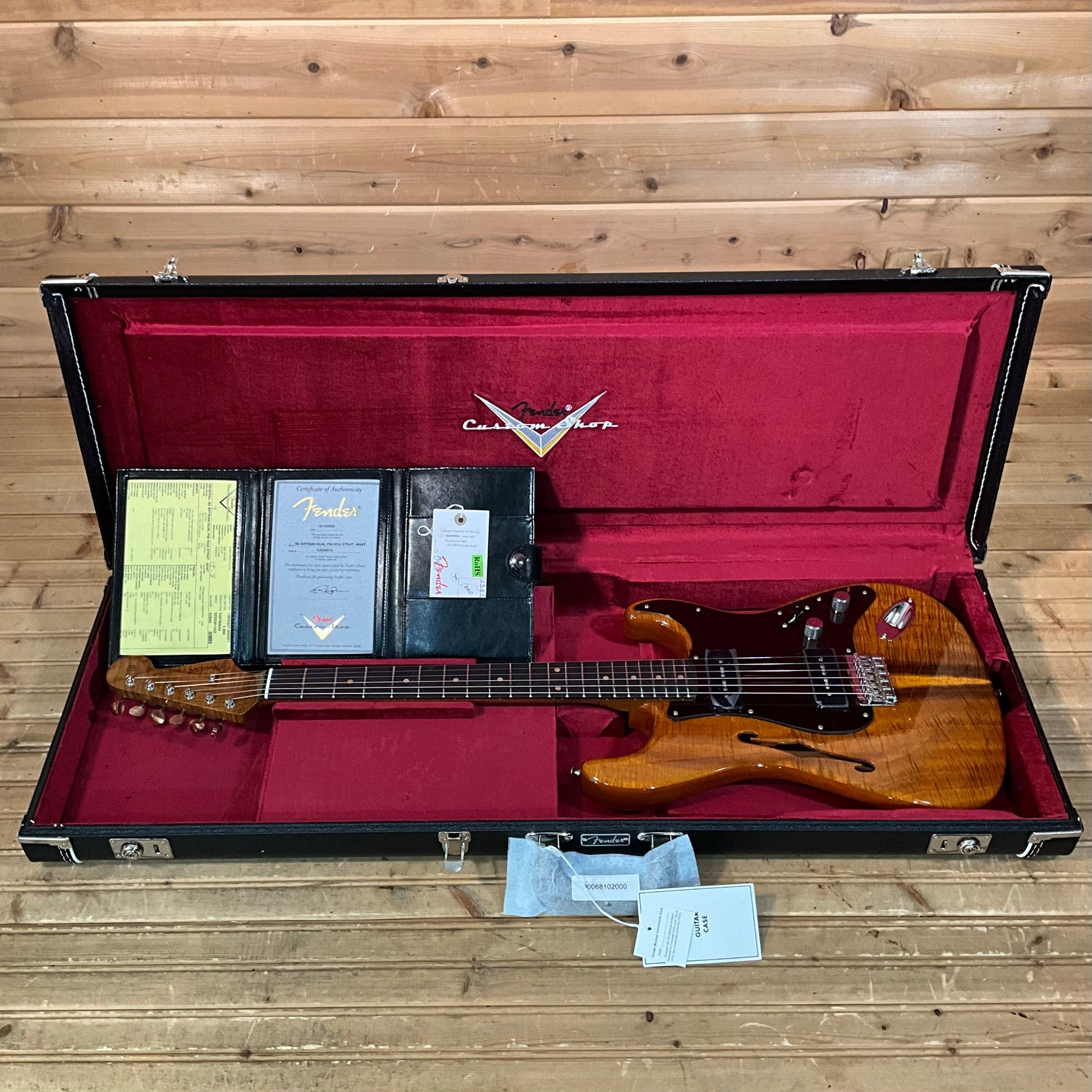 Fender Custom Shop Artisan Koa Dual P90 Stratocaster - Aged Natural