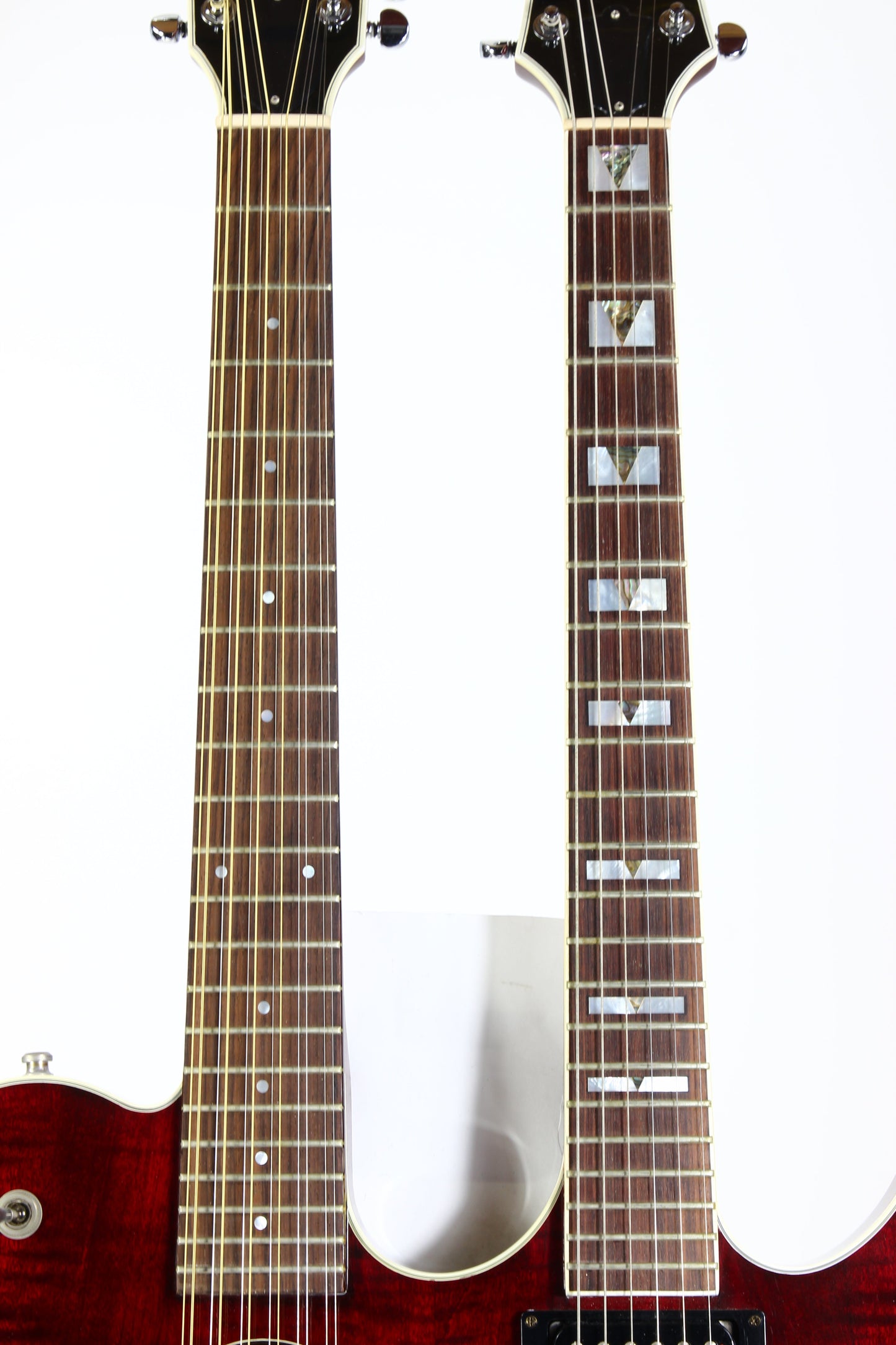 1997 Guild USA Crossroads Slash Double Neck Guitar Transparent Red Custom Shop