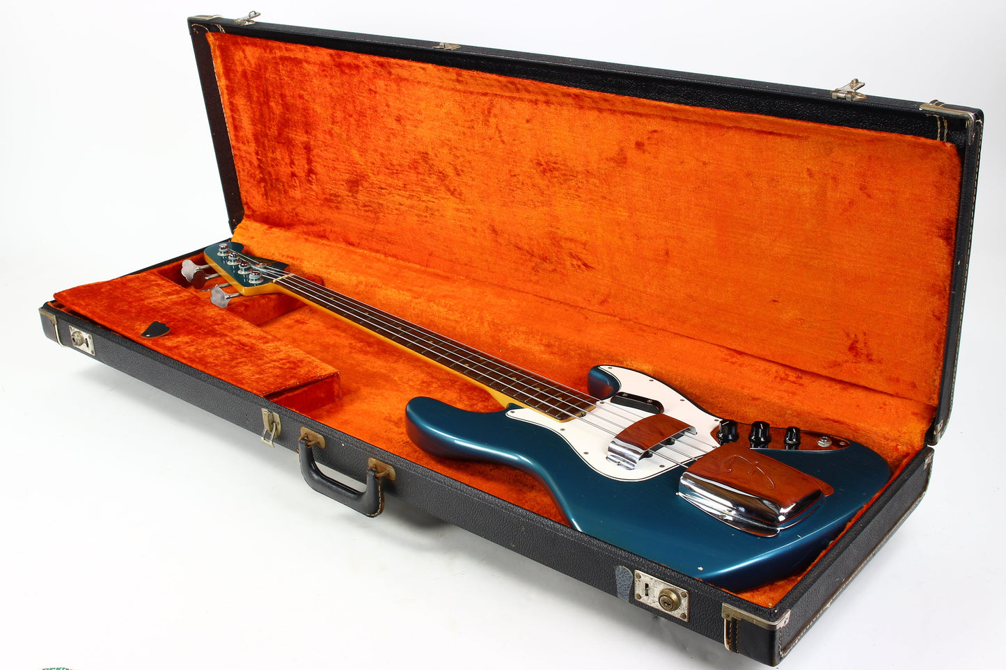 1965 Fender Jazz Bass Custom Color LAKE PLACID BLUE w Original Case L-Series, Padauk Board, BOOK PIECE!