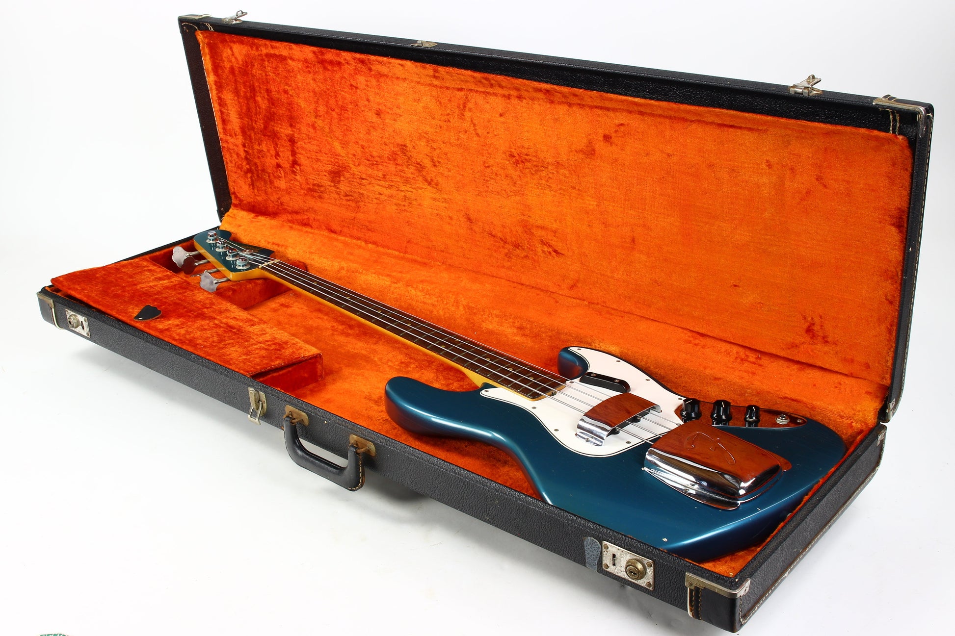 1965 Fender Jazz Bass Custom Color LAKE PLACID BLUE w Original Case L-Series, Padauk Board, BOOK PIECE!