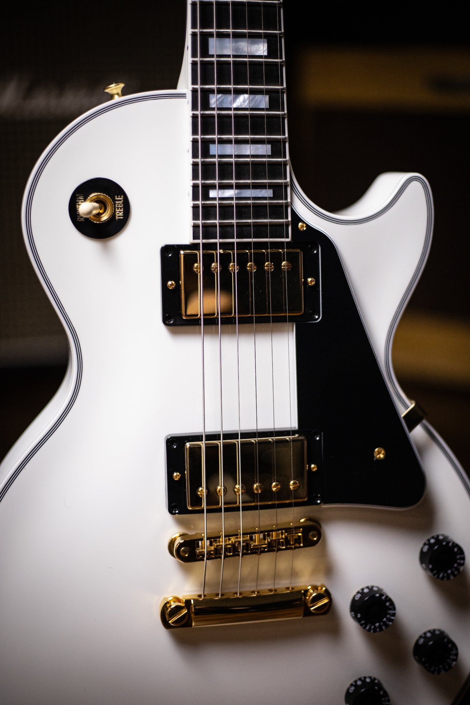SCRATCH & DENT! Gibson Custom Shop Les Paul Custom Ebony Fingerboard Gloss Electric Guitar - Alpine White