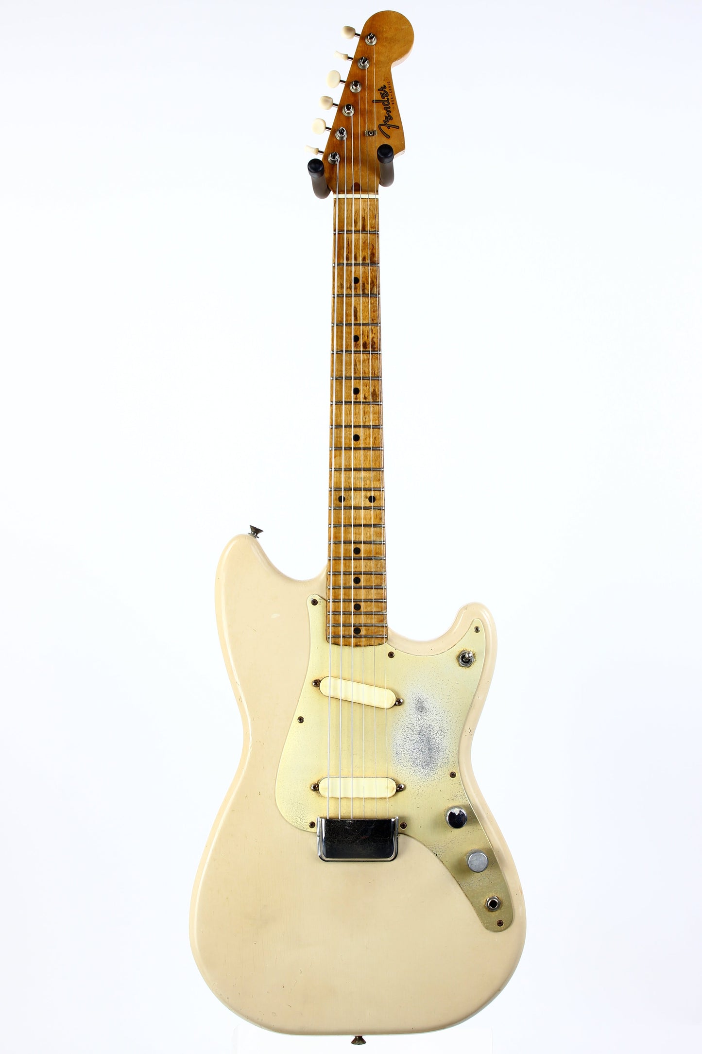 1957 Fender Duo Sonic Desert Sand Tan Wide Nut Maple Neck Anodized Guard w Original Case Pre-CBS