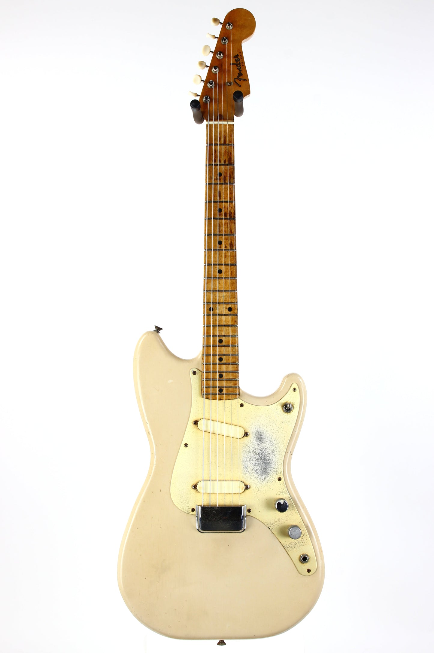 1957 Fender Duo Sonic Desert Sand Tan Wide Nut Maple Neck Anodized Guard w Original Case Pre-CBS