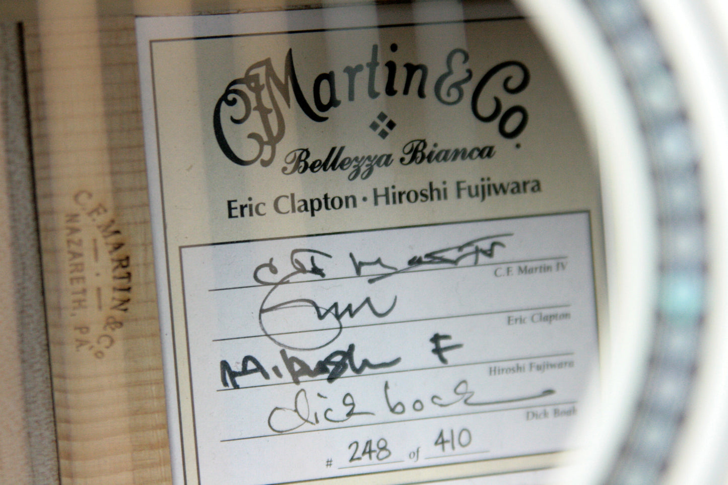 2006 Martin Bellezza Bianca SIGNED Eric Clapton 000-ECHF WHITE Acoustic Guitar! 28 42