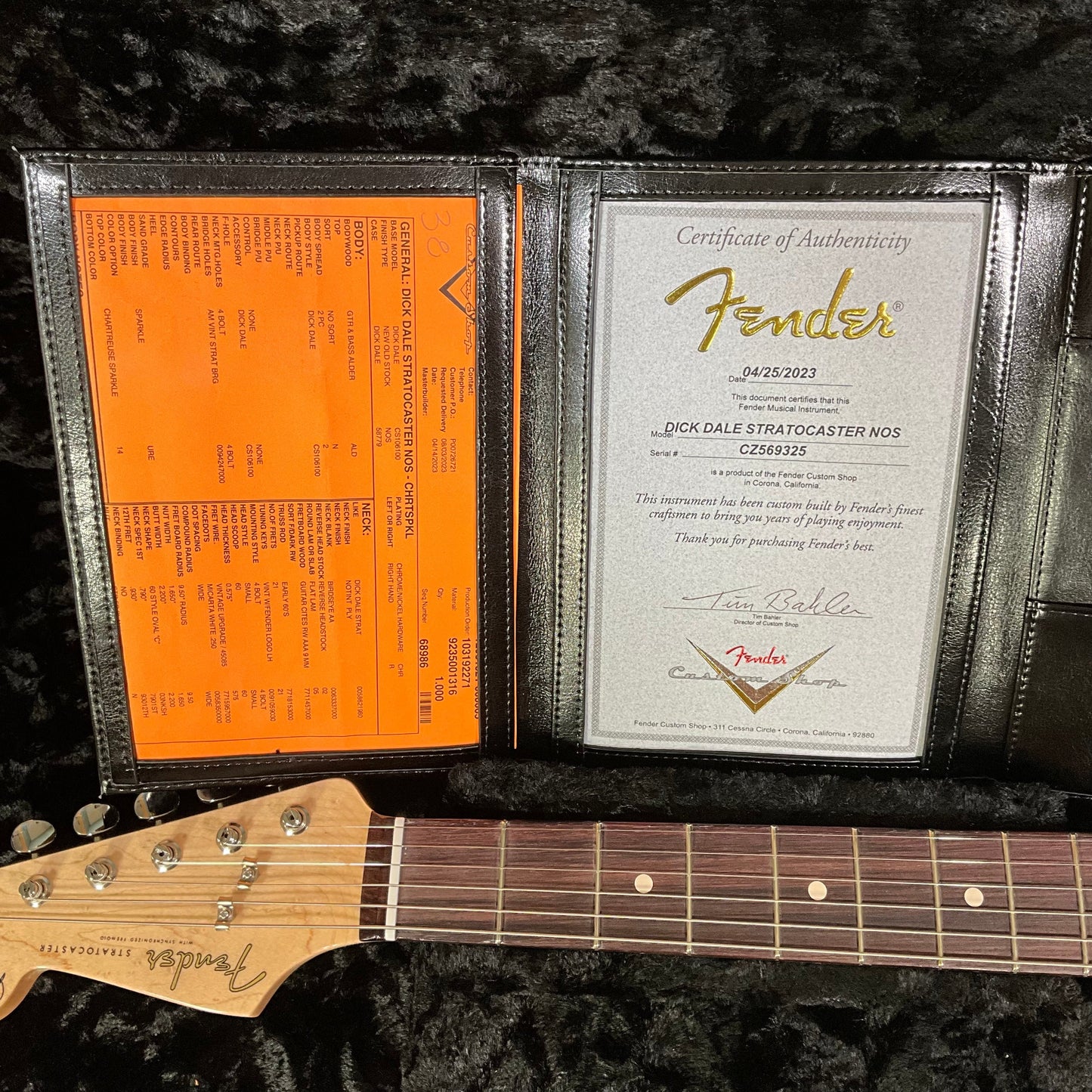 Fender Custom Shop Dick Dale Stratocaster Electric Guitar - Chartreuse Sparkle