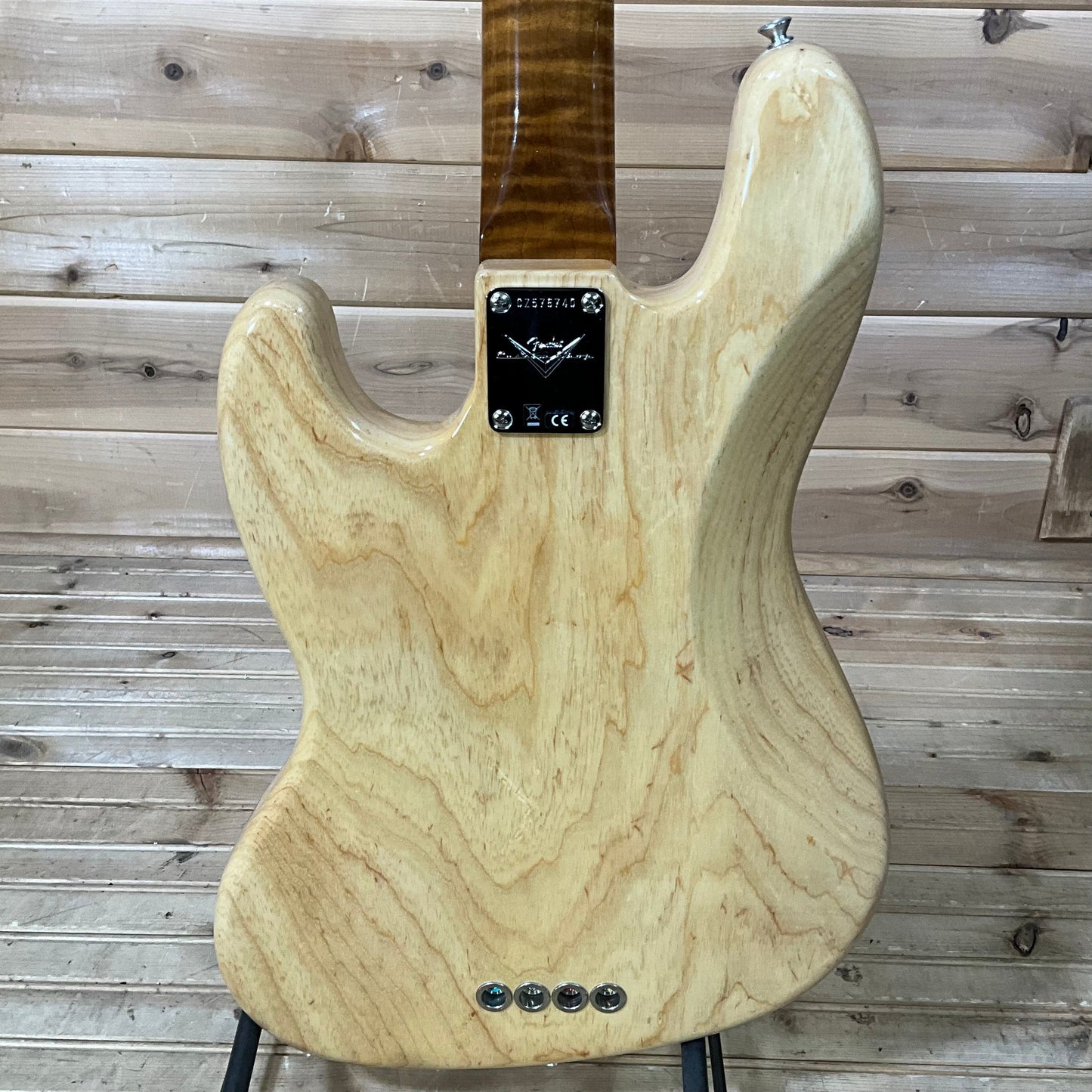 Fender Custom Shop Artisan Koa Top Electric Jazz Bass Guitar USED - Aged Natural