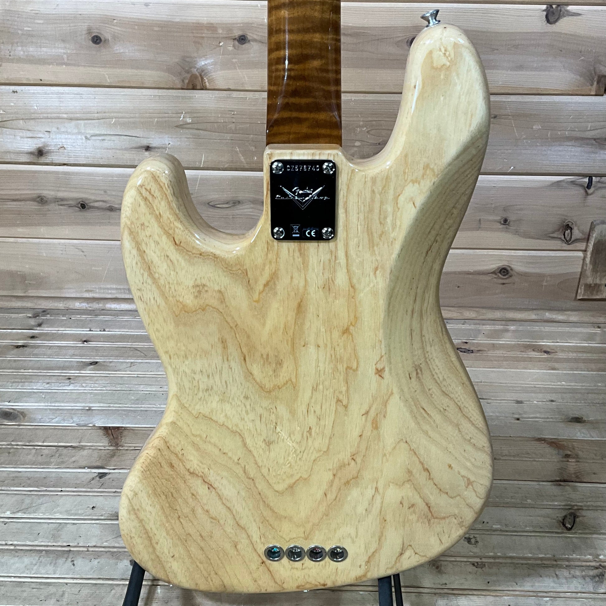 Fender Custom Shop Artisan Koa Top Electric Jazz Bass Guitar USED - Aged Natural