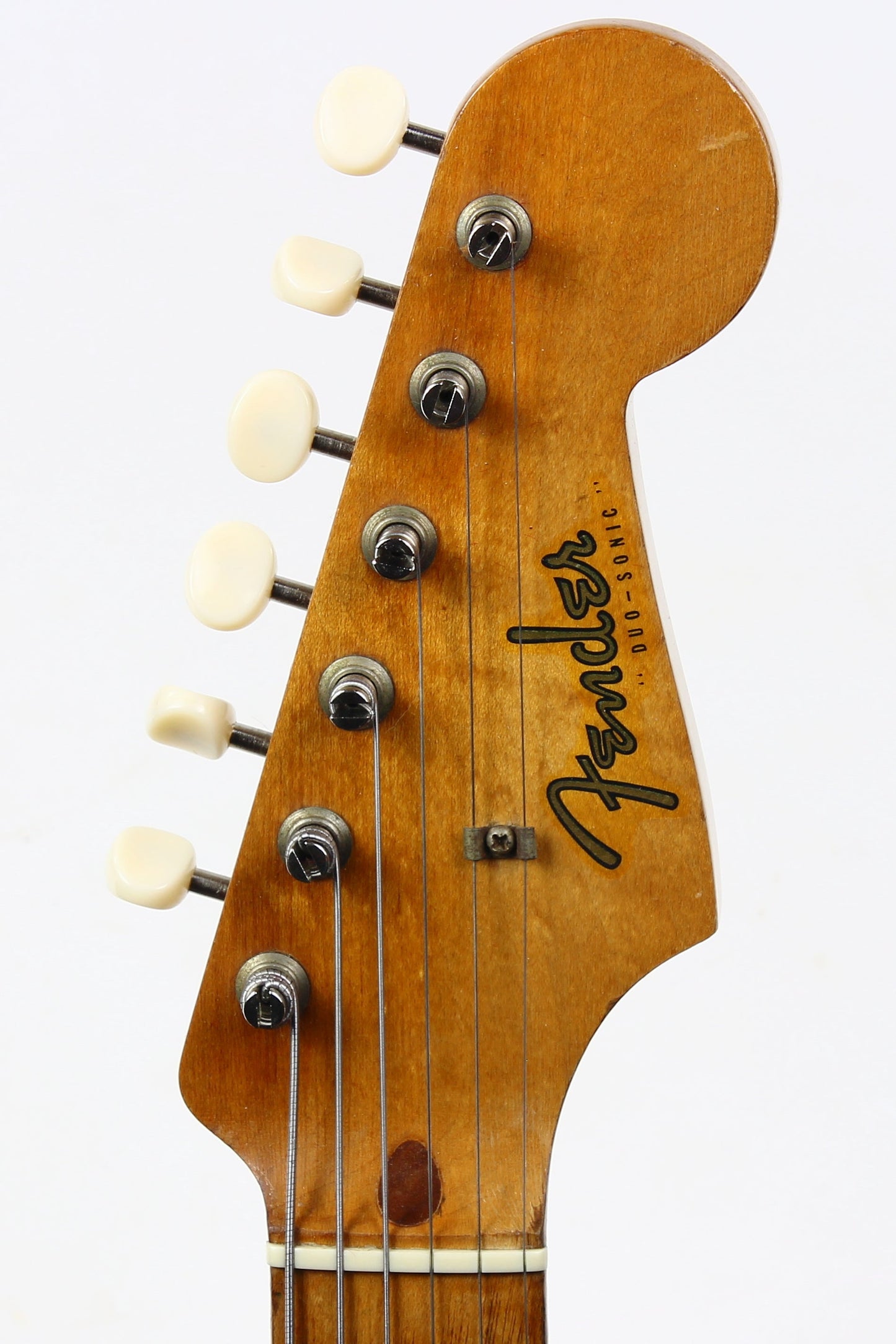 1957 Fender Duo Sonic Desert Sand Tan Wide Nut Maple Neck Anodized Guard w Original Case Pre-CBS