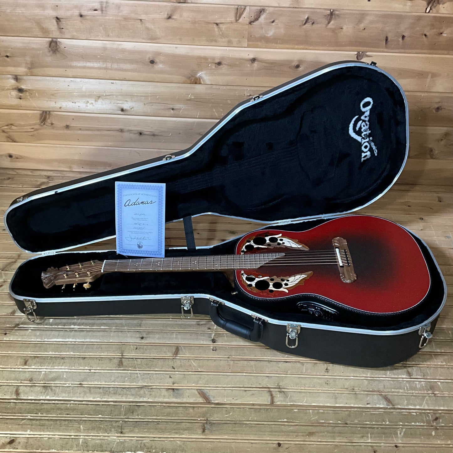 Ovation Adamas 1687 GT E-Acoustic Guitar - Reverse Red Burst