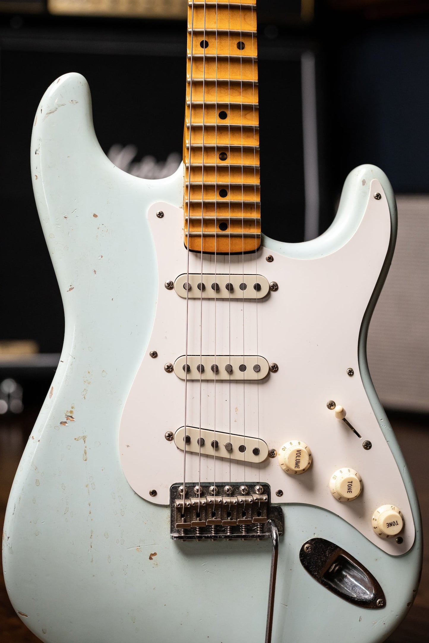 Fender '57 Stratocaster Yngwie Malmsteen Owned Stage/Studio Electric Guitar in Sonic Blue + Yngwie Malmsteen Parabellum Painting by David Banegas