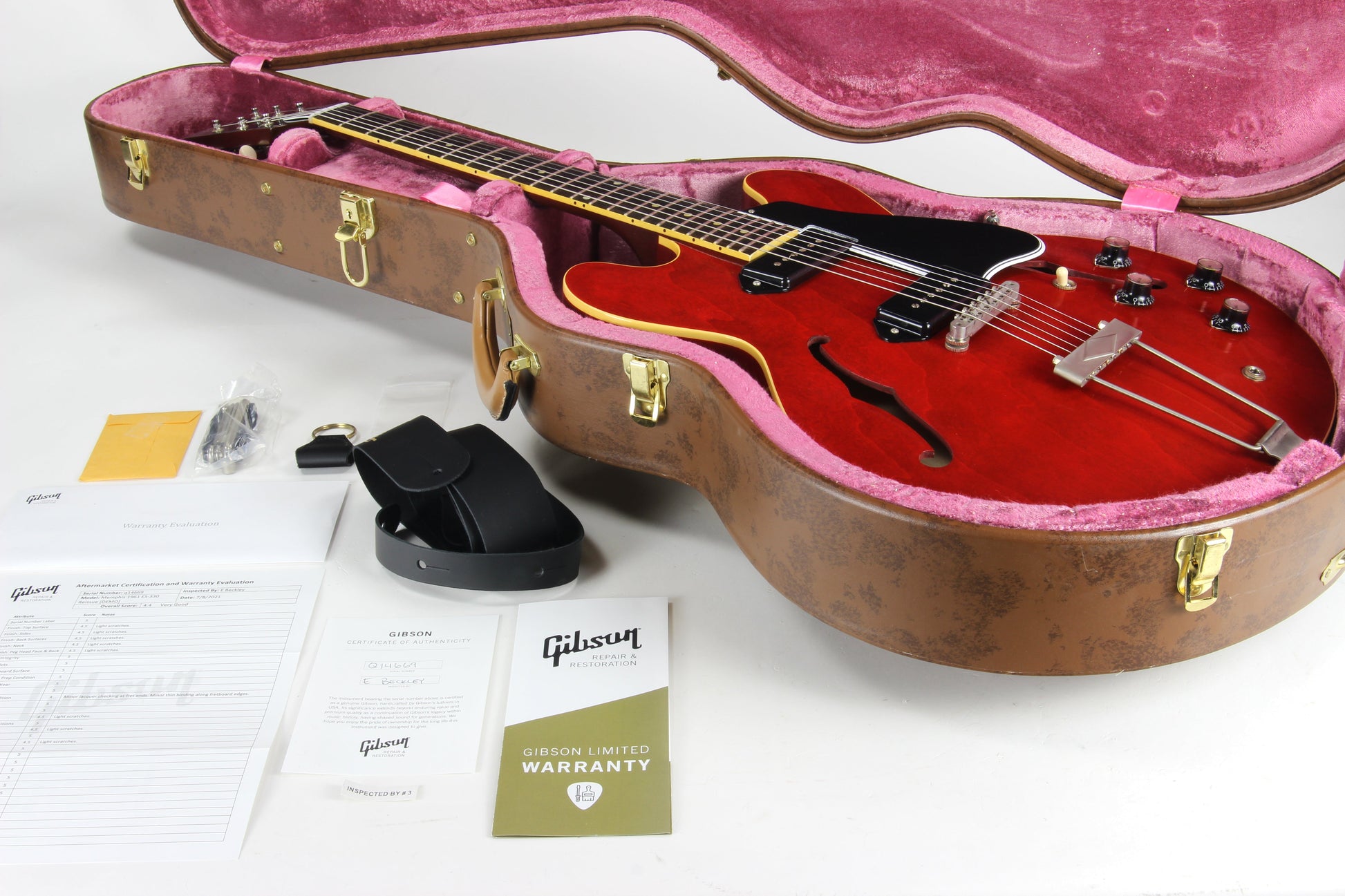 2019 Gibson Custom Shop Memphis 1961 ES-330 Cherry VOS Reissue - Dot Neck, Demo, Historic, MHS P90's '61