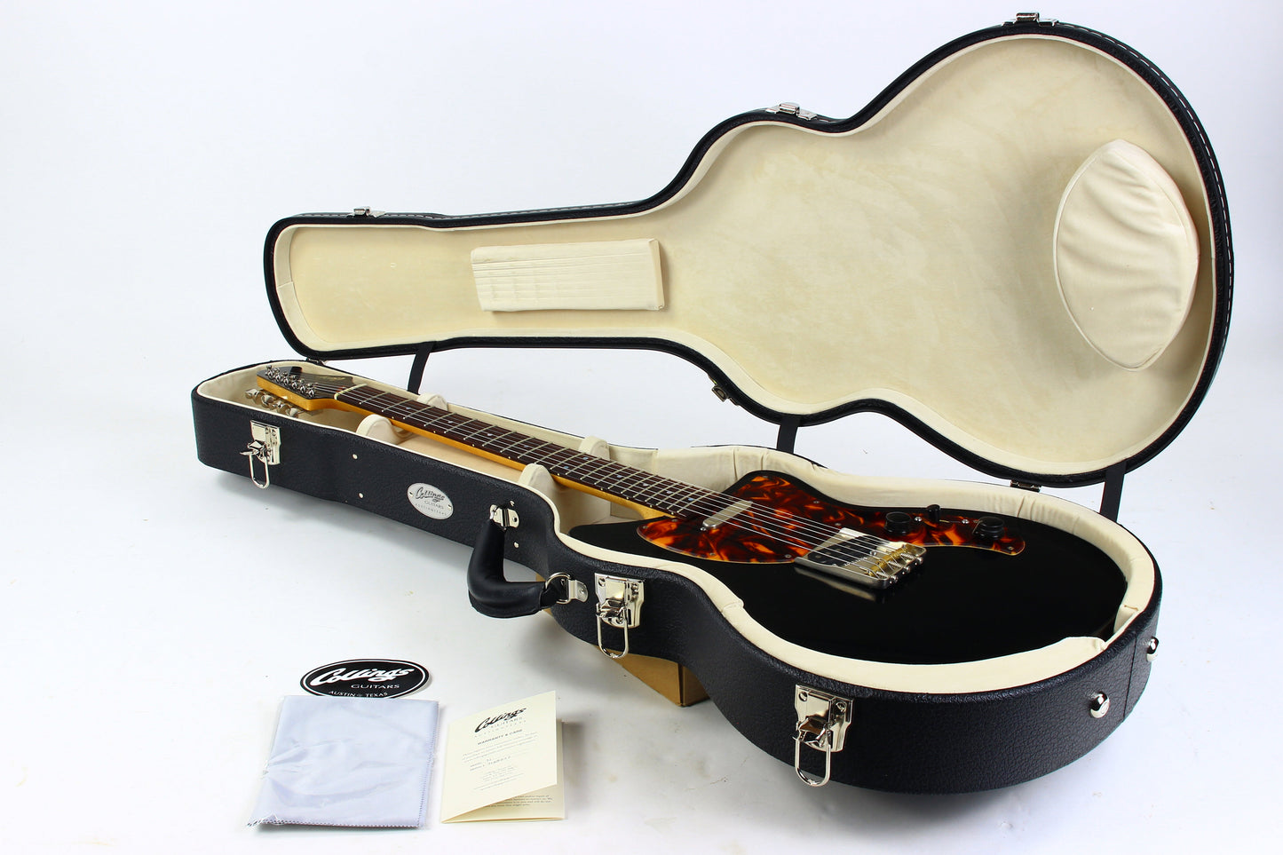 2025 Collings 71 Tele Black Aged Tortoise Guard NAMM GUITAR Electric Guitar | RON ELLIS PICKUPS, Hand-Poured Tortoise Guard
