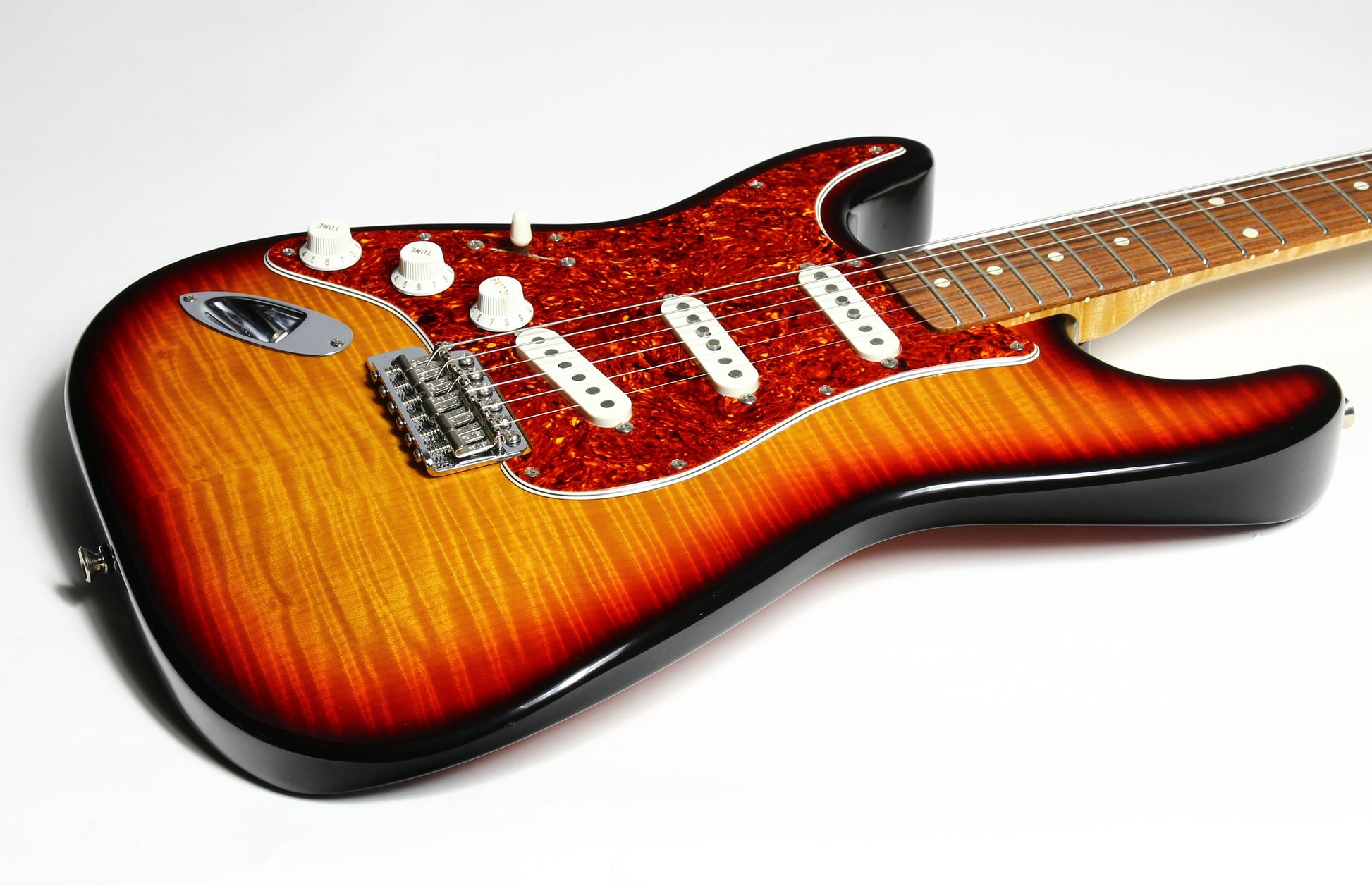 1992 Fender Custom Shop Masterbuilt Flametop Stratocaster | J.W. Black Sunburst Left-Handed strung Righty | One-of-a-Kind!