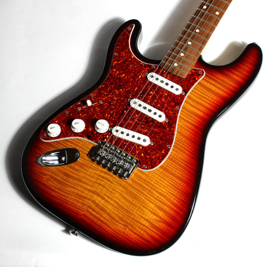 1992 Fender Custom Shop Masterbuilt Flametop Stratocaster | J.W. Black Sunburst Left-Handed strung Righty | One-of-a-Kind!
