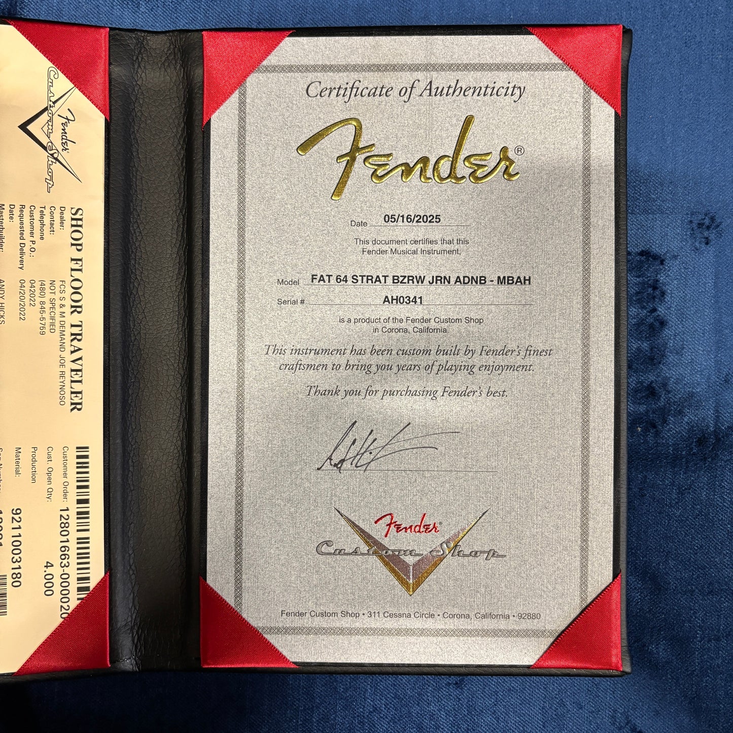 Fender Custom Shop Limited Andy Hicks Masterbuilt 1964 Stratocaster Journeyman Relic - Aged Daphne Blue