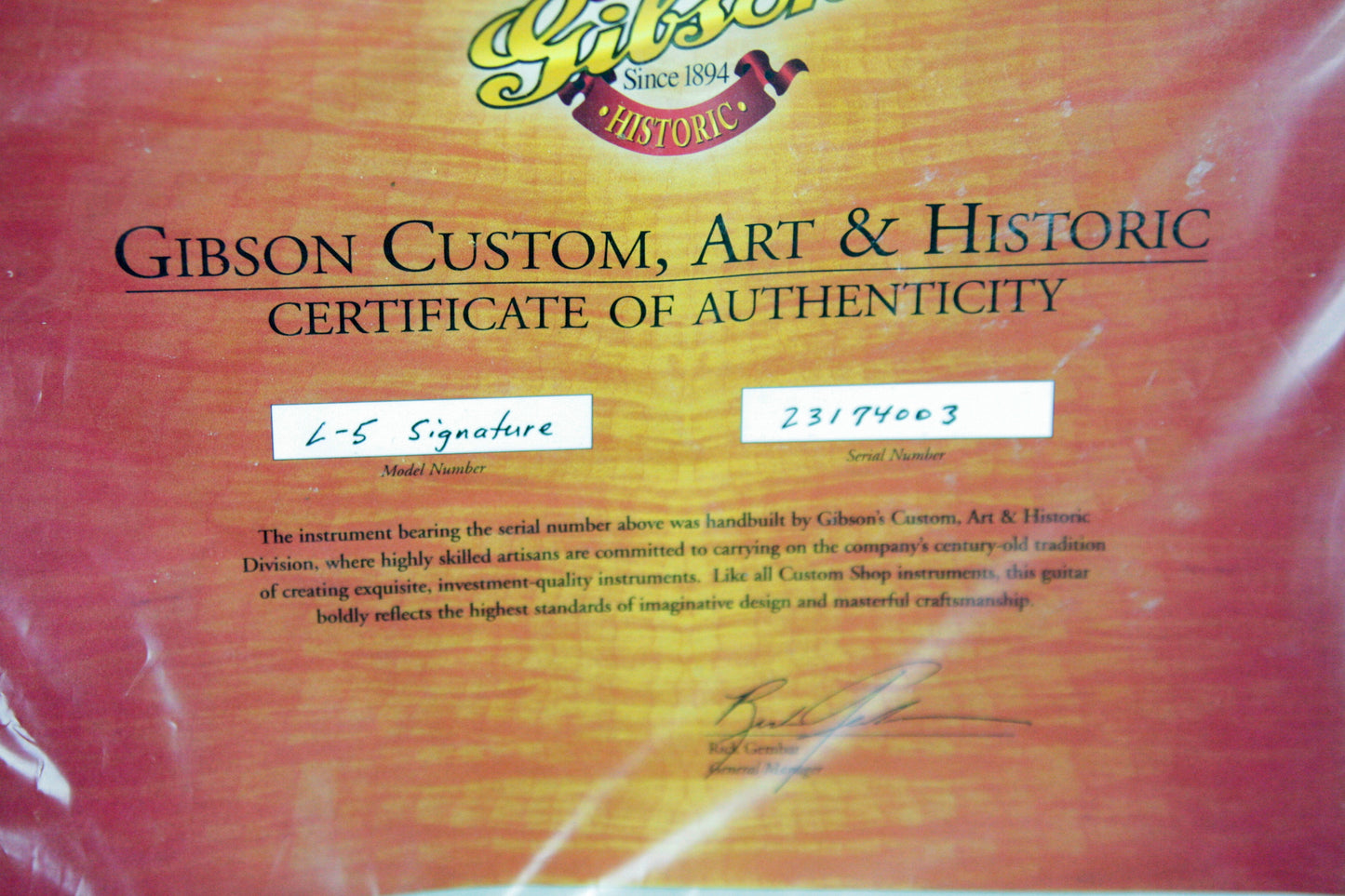 2004 Gibson L-5 CES SIGNATURE! JAMES HUTCHINS! 15-1/2" Body Custom Shop