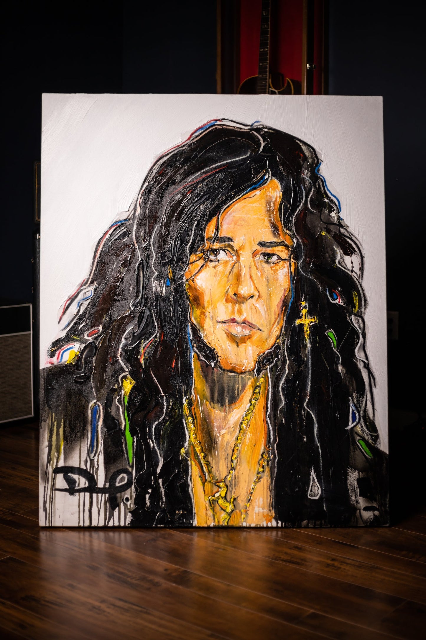 Fender '57 Stratocaster Yngwie Malmsteen Owned Stage/Studio Electric Guitar in Sonic Blue + Yngwie Malmsteen Parabellum Painting by David Banegas