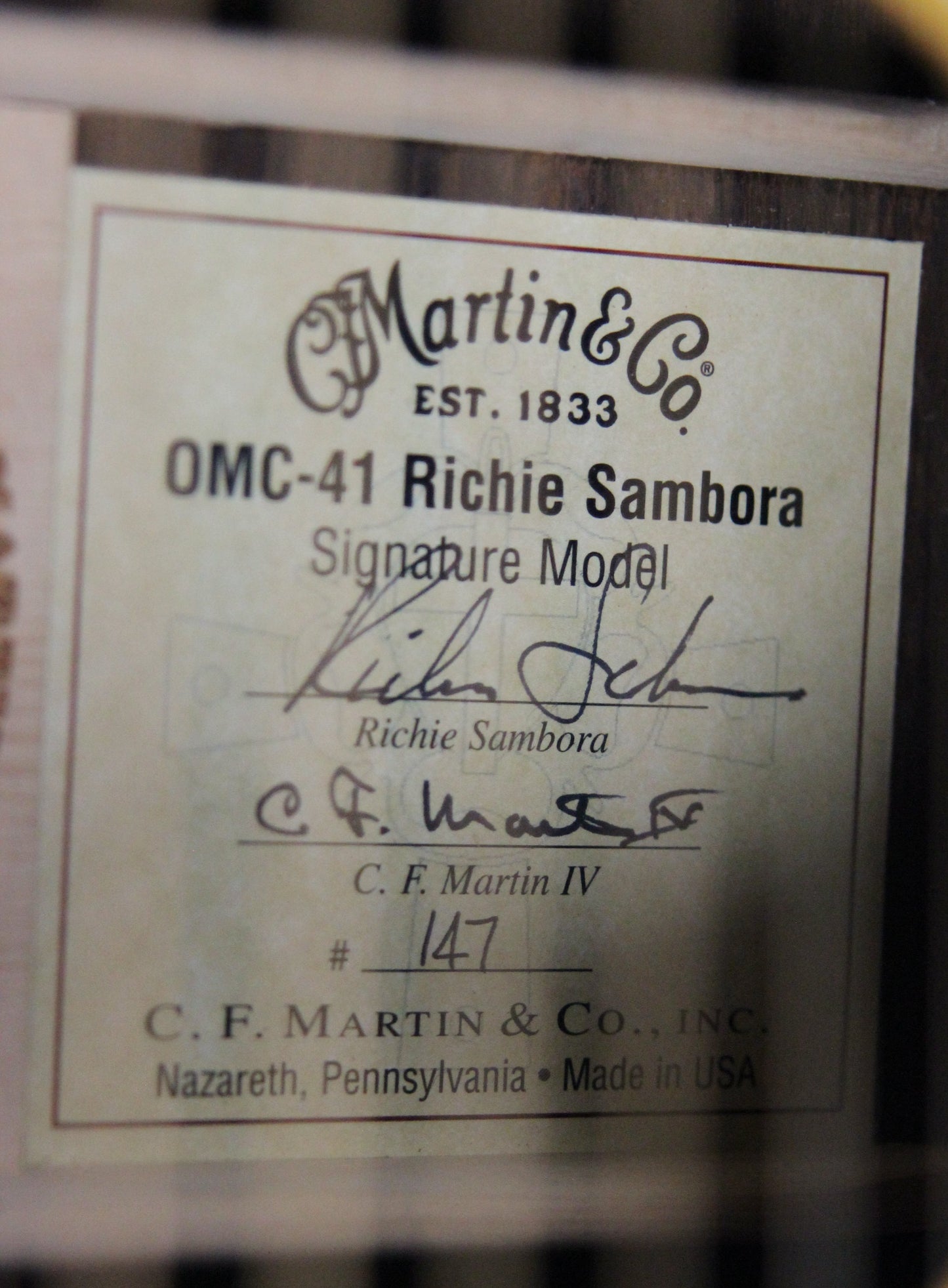 Martin OMC-41 Richie Sambora Signature 6-String Madagascar Rosewood Acoustic Guitar - om45 om42