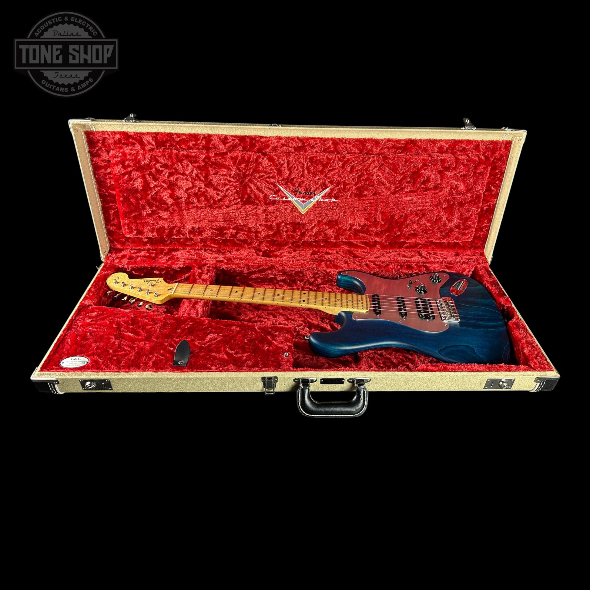 Used Fender Custom Shop Masterbuilt NOS '60s HSS Stratocaster Satin Blue MP w/case TSU24841