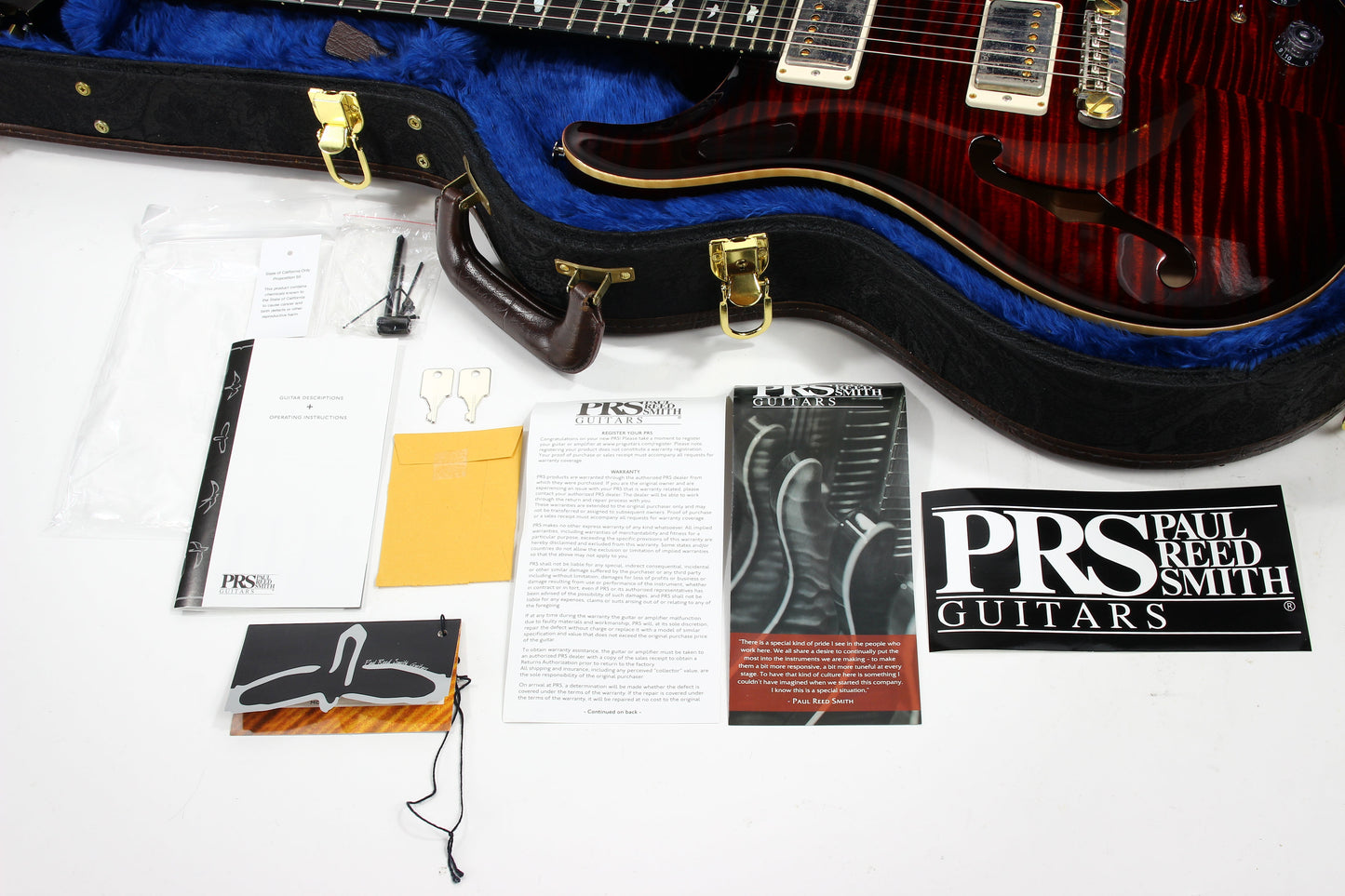 2017 PRS Wood Library Hollowbody II Piezo -- 10 Top, Ebony Board, Flame Maple Neck, ONLY 5.7 LBS!!!