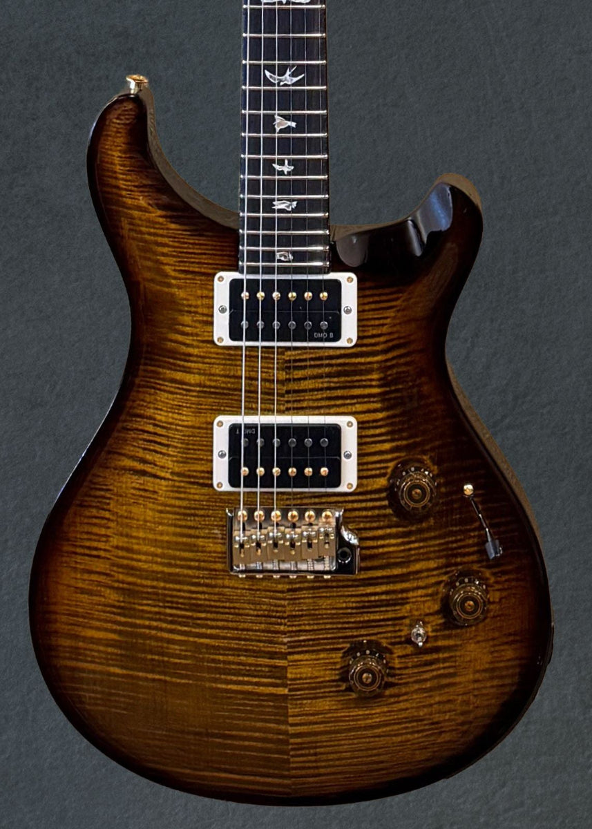 Custom 24 Piezo 10 Top - Black Gold Wraparound Burst