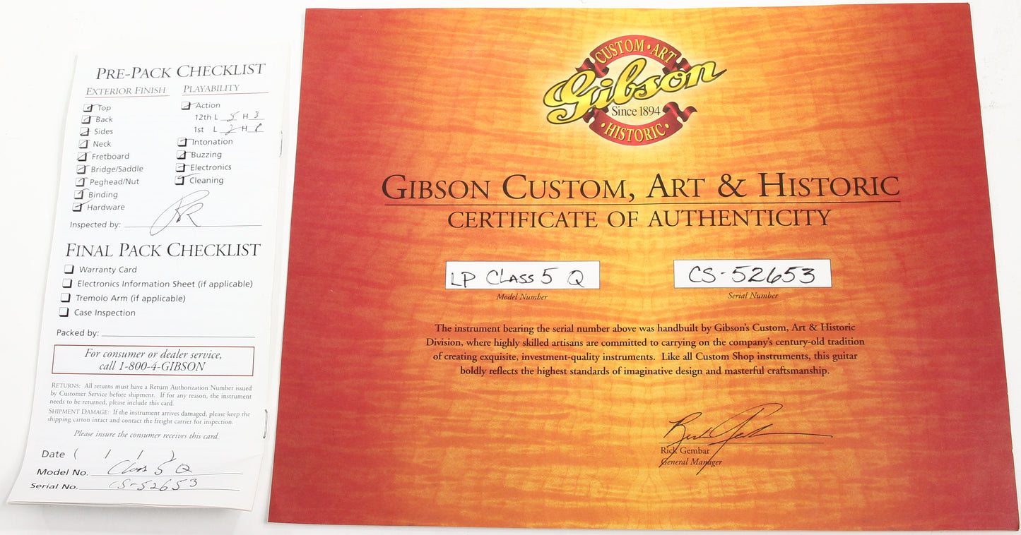 KILLER QUILT TOP! 2005 Gibson Custom Shop Class 5 Les Paul -- Tangerine Burst 1960 R0 60 1959 '59 Vibes
