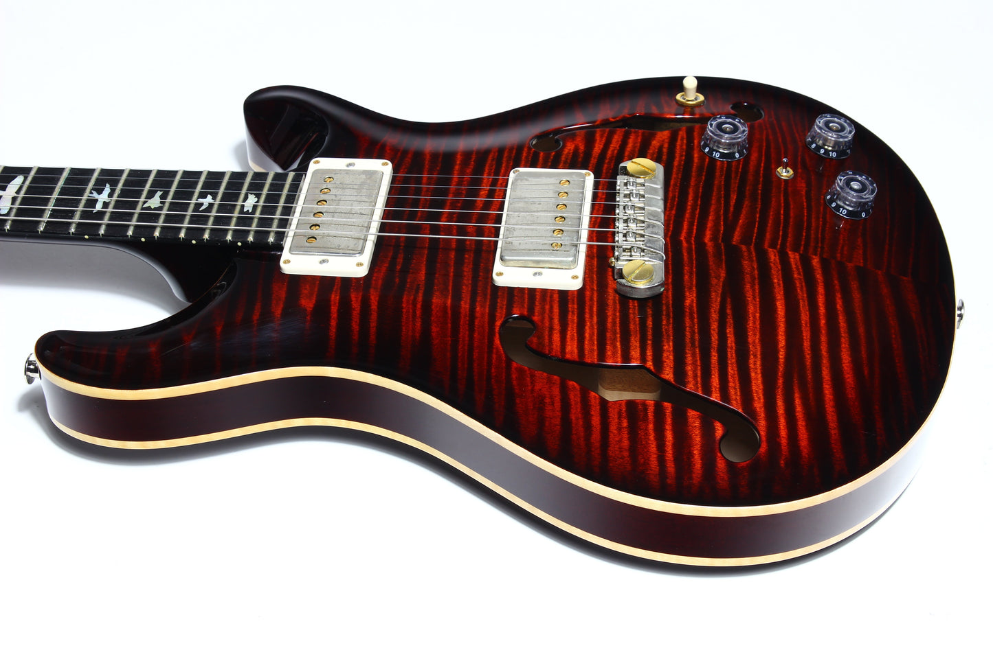 2017 PRS Wood Library Hollowbody II Piezo -- 10 Top, Ebony Board, Flame Maple Neck, ONLY 5.7 LBS!!!