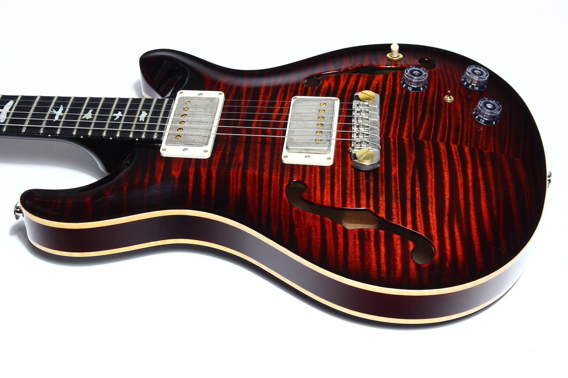 2017 PRS Wood Library Hollowbody II Piezo -- 10 Top, Ebony Board, Flame Maple Neck, ONLY 5.7 LBS!!!