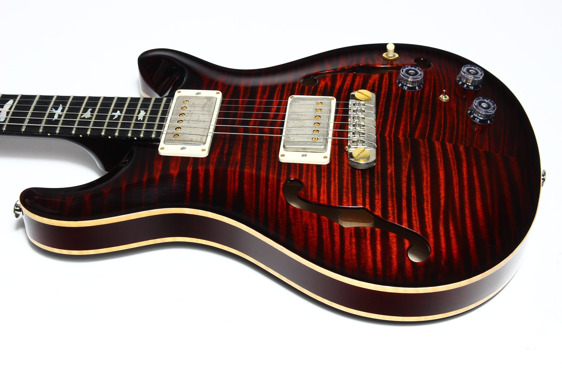 2017 PRS Wood Library Hollowbody II Piezo -- 10 Top, Ebony Board, Flame Maple Neck, ONLY 5.7 LBS!!!