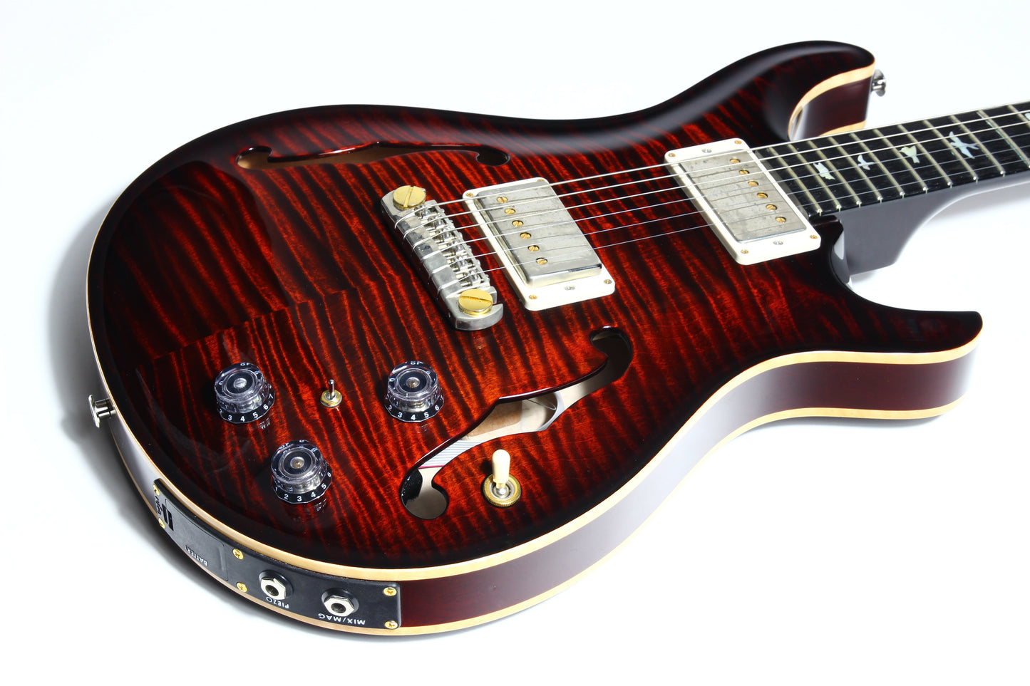 2017 PRS Wood Library Hollowbody II Piezo -- 10 Top, Ebony Board, Flame Maple Neck, ONLY 5.7 LBS!!!