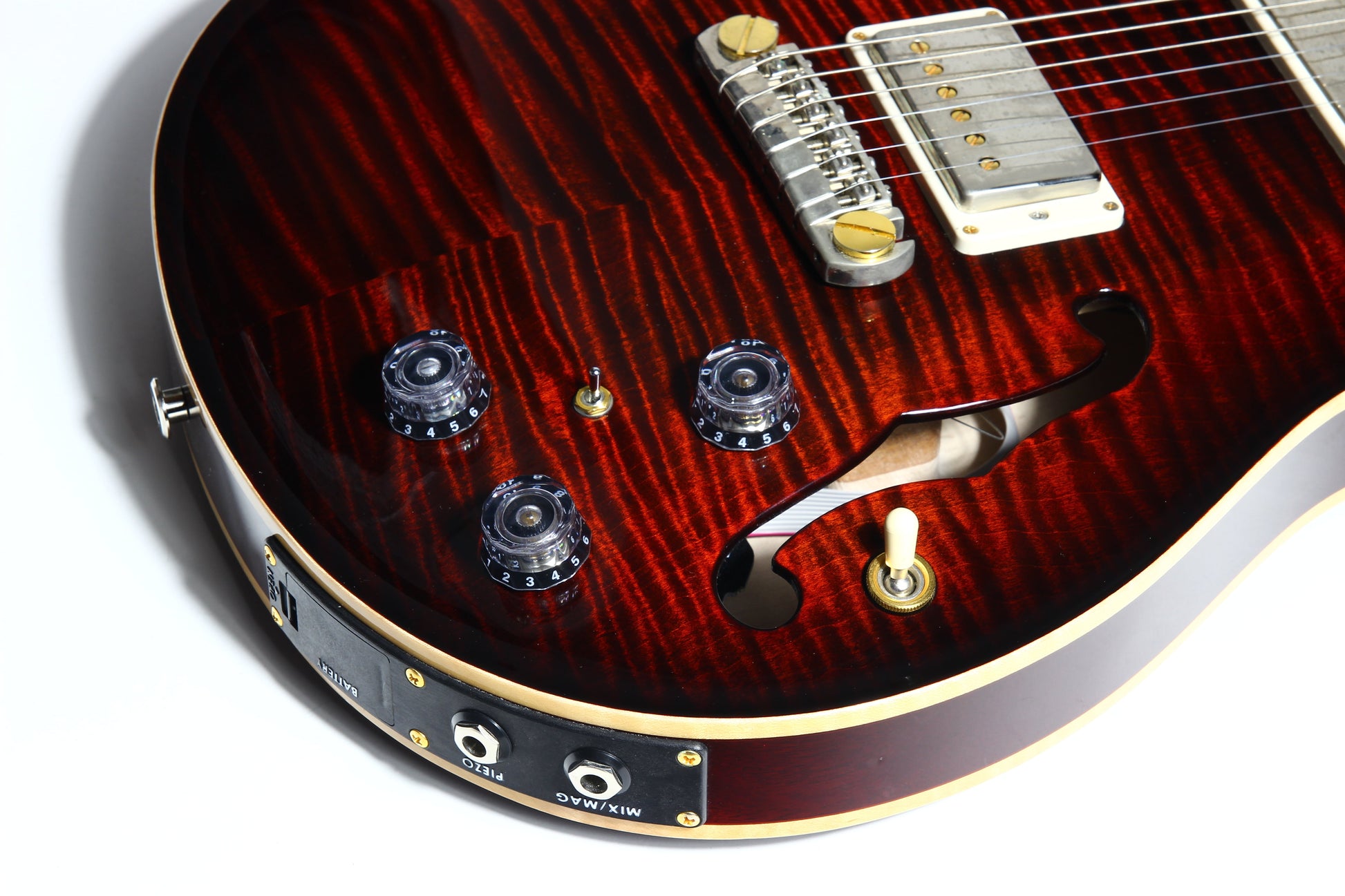 2017 PRS Wood Library Hollowbody II Piezo -- 10 Top, Ebony Board, Flame Maple Neck, ONLY 5.7 LBS!!!