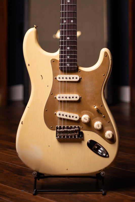 Used 2023 Fender Custom Shop Limited Edition Roasted "Big Head" Stratocaster® Relic® Electric Guitar - Aged Vintage White